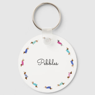 Gepersonaliseerd Dachshund Button Sleutelhanger
