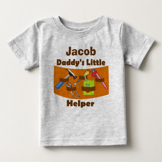 Gepersonaliseerd "Daddy's Little Helper" Baby T-sh (Voorkant)