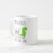 Gepersonaliseerd daddysaurus koffiemok (Voorkant links)