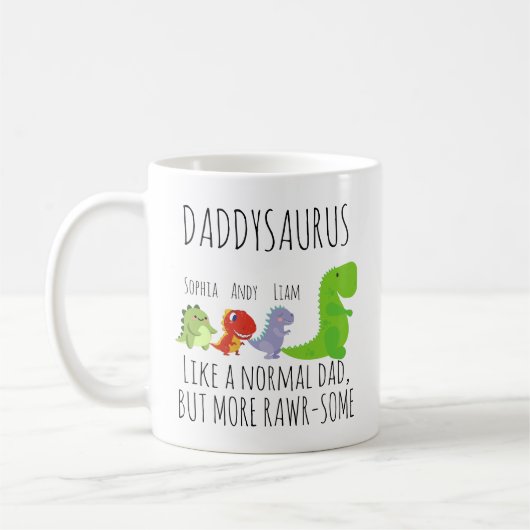 Gepersonaliseerd daddysaurus koffiemok (Links)