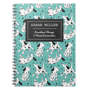 Gepersonaliseerd Dalmatiaans Doodle Pattern-Honden Notitieboek