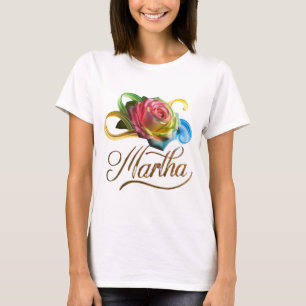 Gepersonaliseerd dames T-shirt met kleurrijk Roos