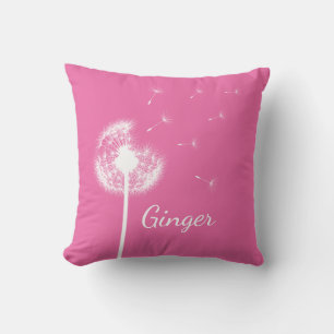 Gepersonaliseerd Dandelion Sierkussen in roze
