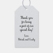 Gepersonaliseerd dank je amandelweddenschap voor L Cadeaulabel (Achterkant)