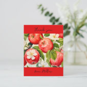 gepersonaliseerd Dank u Apple print boeren rood Bedankkaart (Staand voorkant)