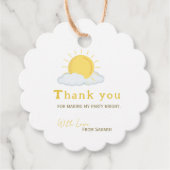 Gepersonaliseerd Dank u Baby shower retro zon Bedankjes Labels (Voorkant)