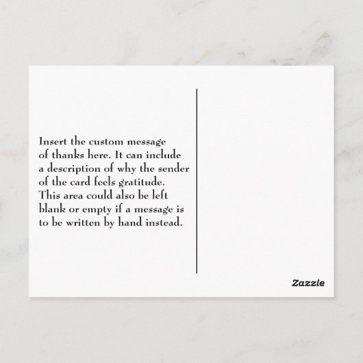 Gepersonaliseerd "DANK U" Briefkaart (Achterkant)