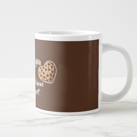 Gepersonaliseerd Dank u cookie harten ontwerp Extra Grote Beker (Rechts)
