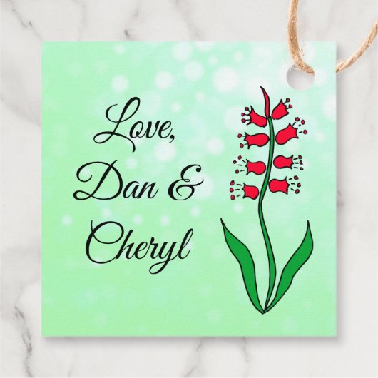 Gepersonaliseerd Dank u Flowers Sage Green Gift Bedankjes Labels (Achterkant)