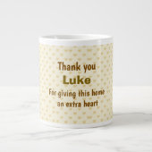 Gepersonaliseerd Dank u hart ontwerp Extra Grote Beker (Voorkant)