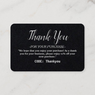 Gepersonaliseerd Dank u kaart voor Orde met code Visitekaartje
