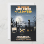 Gepersonaliseerd Dark Haunted House Halloween Part Kaart (Voorkant)
