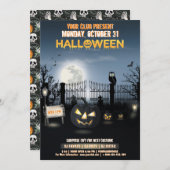 Gepersonaliseerd Dark Haunted House Halloween Part Kaart (Voorkant / Achterkant)