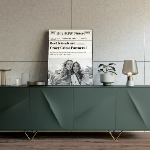 Gepersonaliseerd De Beste Vriend Times Kranten Uni Poster