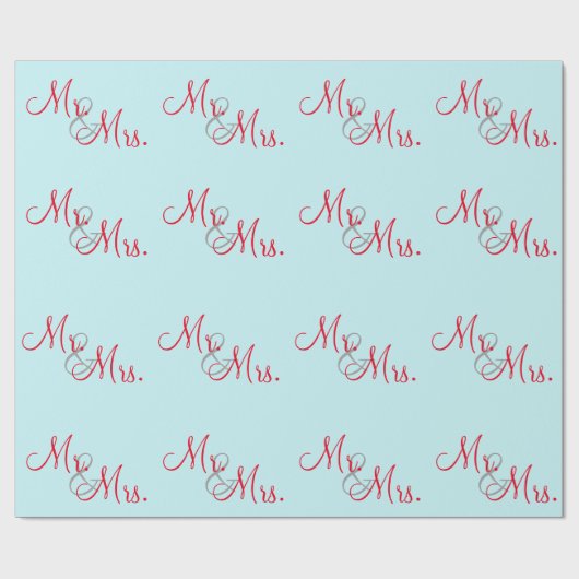 Gepersonaliseerd de heer en mevrouw cadeaupapier (Vlak)