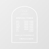 Gepersonaliseerd de kantooruren van het Lijst Arch Raamsticker (Vel)