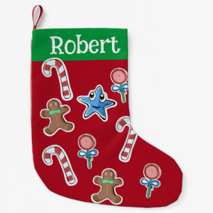 Gepersonaliseerd de kerststaart van het kind kleine kerstsok