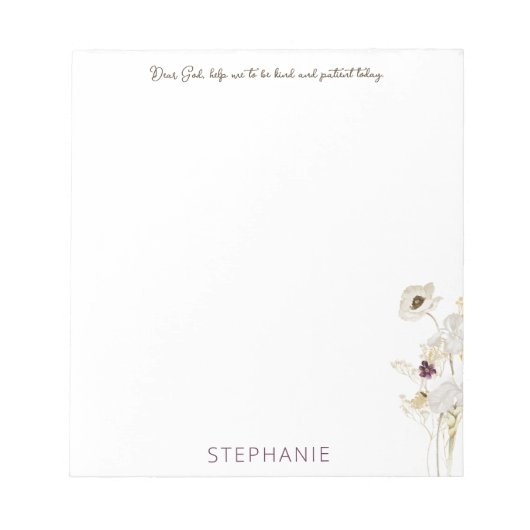 Gepersonaliseerd "Dear God" Notitieblok met wit en (Voorkant)