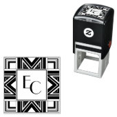 Gepersonaliseerd Deco Era Monogram Zelfinktende Stempel (In situ)