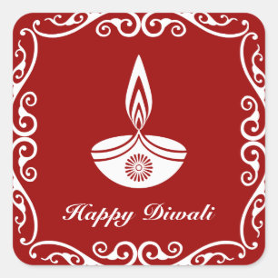 Gepersonaliseerd decoratief Diwali-ontwerp Vierkante Sticker