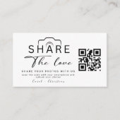 Gepersonaliseerd Deel De Liefde Bruiloft QR Code Informatiekaartje (Voorkant)