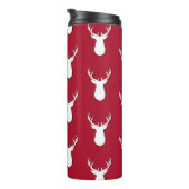 Gepersonaliseerd deer Trophy Pattern Festive Thermosbeker (Geroteerd rechts)