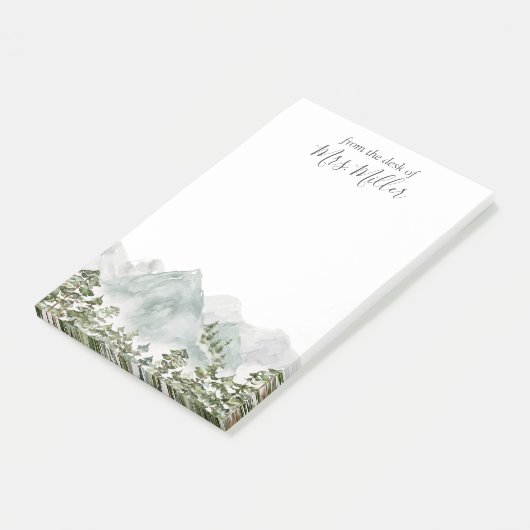 Gepersonaliseerd dennenbos en bergen post-it® notes (Schuin)