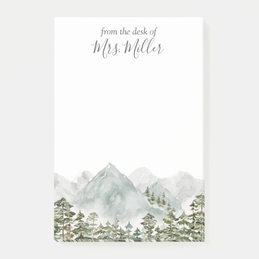 Gepersonaliseerd dennenbos en bergen post-it® notes (Voorkant)