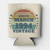 Gepersonaliseerd Dertig vintages 30ste verjaardags Blikjeskoeler (Voorkant)