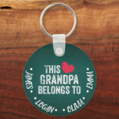 Gepersonaliseerd Deze opa behoort tot Aangepaste N Sleutelhanger (Voorkant)