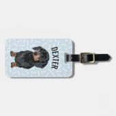 Gepersonaliseerd dichter Dachshund | Funny Pet Bagagelabel (Voorkant horizontaal)