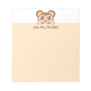 Gepersonaliseerd dier Kawaii - aap Notitieblok