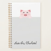Gepersonaliseerd dier Kawaii - Varken Planner (Voorkant)