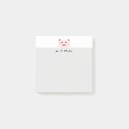 Gepersonaliseerd dier Kawaii - Varken Post-it® Notes (Voorkant)