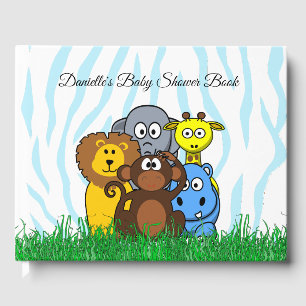 Gepersonaliseerd dierentuin Dieren Baby shower Boe Gastenboek