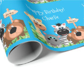 Gepersonaliseerd dierentuin, groen lef cadeaupapier (Rol Hoek)