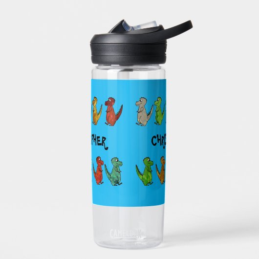 Gepersonaliseerd Dino waterfles voor kinderen (Links)