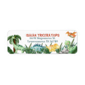 Gepersonaliseerd Dinosaur Birthday Return-adres Etiket (Voorkant)