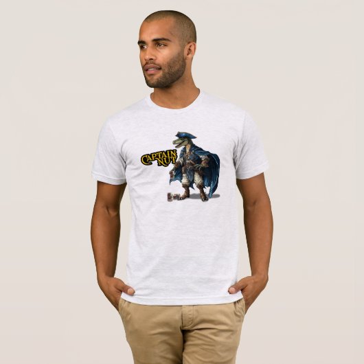 Gepersonaliseerd Dinosaur Pirate Character T-Shirt (Voorkant volledig)