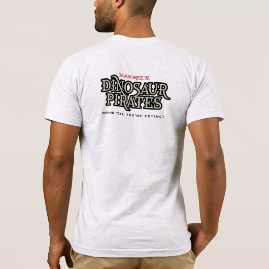 Gepersonaliseerd Dinosaur Pirate Character T-Shirt (Achterkant)