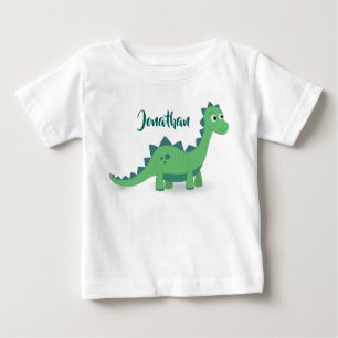 Gepersonaliseerd dinosaurusblauw kinder t-shirt