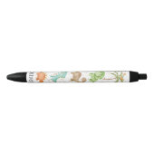 Gepersonaliseerd dinosaurussen Kinder zwarte pen (Voorkant)