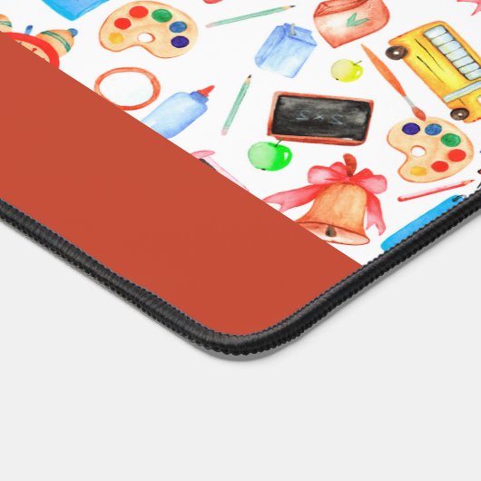 Gepersonaliseerd docent cadeau Waterverf patroon Bureaumat (Hoek)