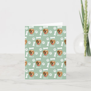 Gepersonaliseerd Dog Pet Foto & Naam Sage Groen Kaart