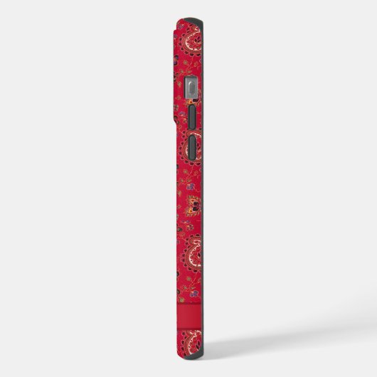 Gepersonaliseerd donkerroze rood maroon paisley pa iPhone hoesje (Linkerkant)