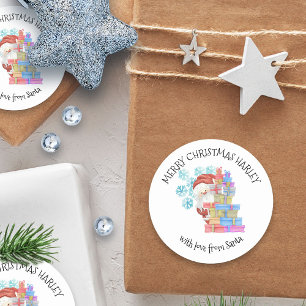 Gepersonaliseerd door kerstcadeautjes voor de kers ronde sticker