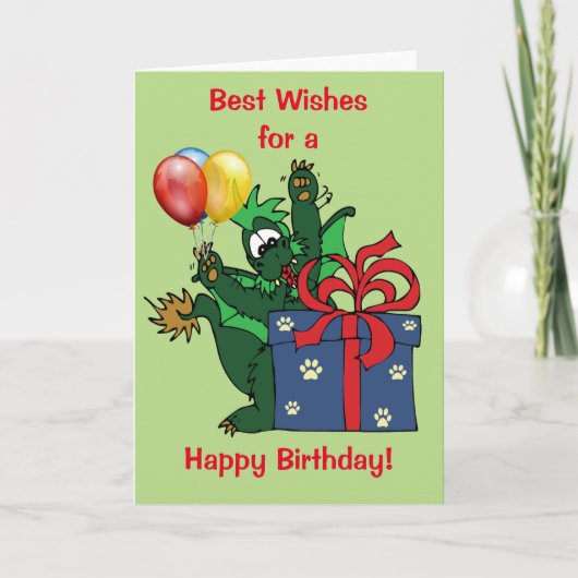 Gepersonaliseerd Dragon Happy Birthday Cadeau Ball Kaart (Voorkant)