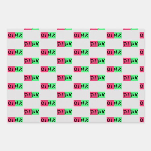 Gepersonaliseerd drankje roze pickleball inpakpapi inpakpapier vel (Voorkant 2)