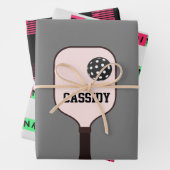 Gepersonaliseerd drankje roze pickleball inpakpapi inpakpapier vel (In situ)