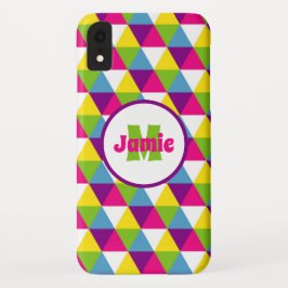 Gepersonaliseerd driehoekspatroon iPhone XR hoesje